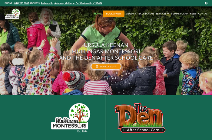 Montessori School Website Hero Section