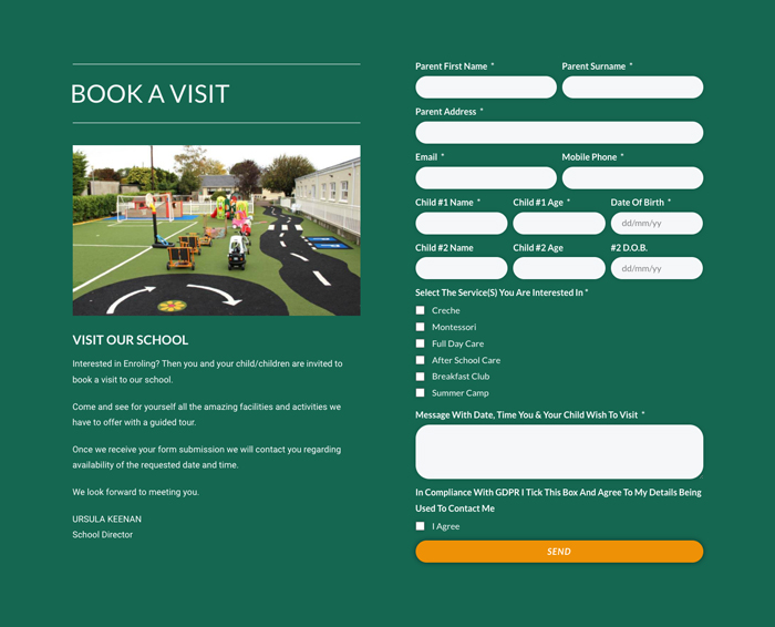 Montessori School Website Visit Section